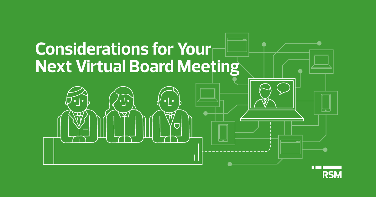 Considerations for your next virtual board meeting